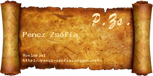 Pencz Zsófia névjegykártya